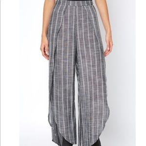 Abbeline Blue Striped Wrap Pants